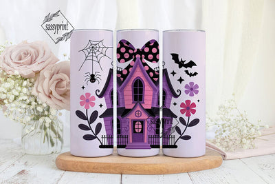 Pink Halloween Tumbler Wrap Sublimation sassyprint 