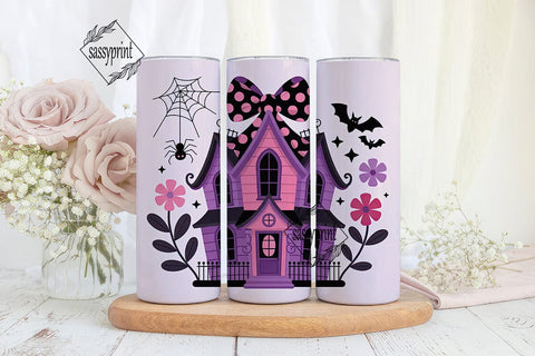 Pink Halloween Tumbler Wrap Sublimation sassyprint 