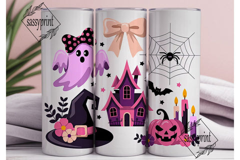 Pink Halloween Tumbler Wrap Sublimation sassyprint 