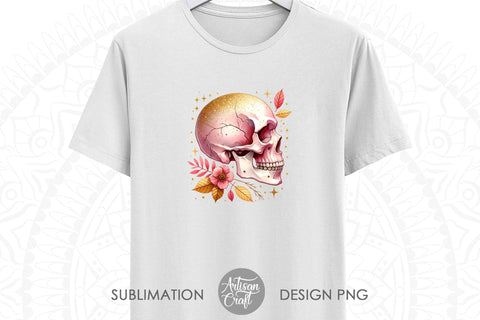 Pink Halloween Watercolor Clipart | gold glitter | Coquette Sublimation Artisan Craft SVG 