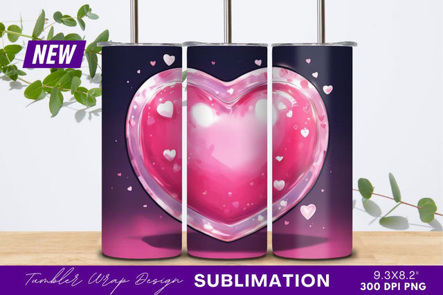 Pink heart candy glass tumbler png Sublimation Regulrcrative 