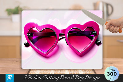 Pink Heart Goggles Cutting Board Sublimation Regulrcrative 