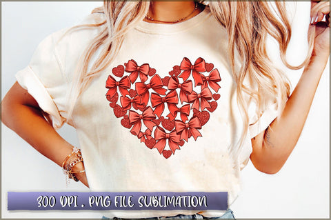 Pink Heart Valentine Bow Sublimation Clipart Sublimation Shetara Begum 