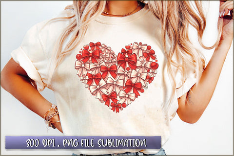 Pink Heart Valentine Bow Sublimation Clipart Sublimation Shetara Begum 