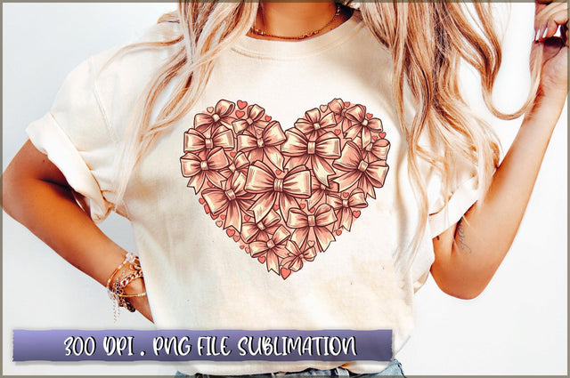 Pink Heart Valentine Bow Sublimation Clipart Sublimation Shetara Begum 