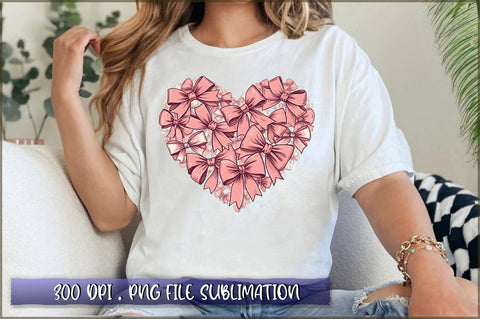 Pink Heart Valentine Bow Sublimation Clipart Sublimation Shetara Begum 