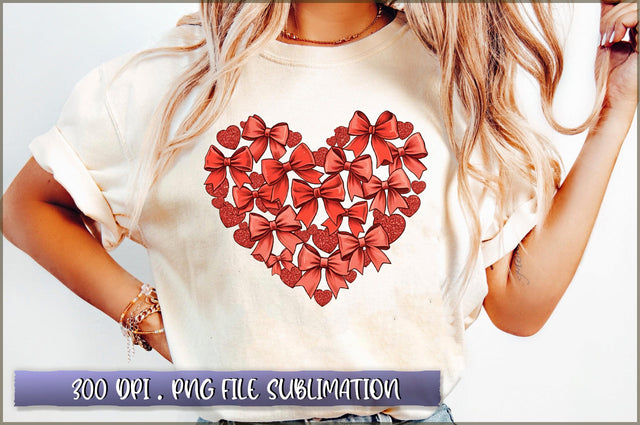 Pink Heart Valentine Bow Sublimation Clipart Sublimation Shetara Begum 