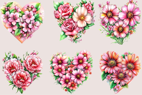 Pink Heart Valentine's Day Clipart Sublimation SVGArt 