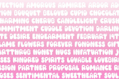 Pink Hearts Valentine Font Font Blush Font Co. 