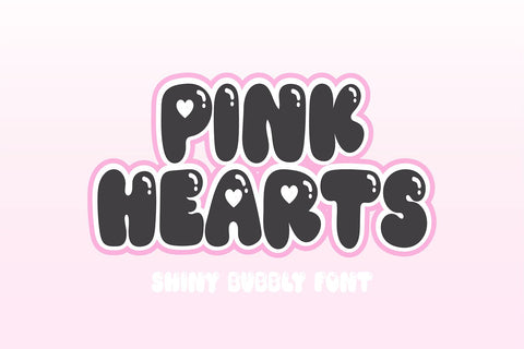Pink Hearts Valentine Font Font Blush Font Co. 