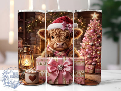 Pink Highland Calf 20oz Tumbler, Pink Highland Calf, Highland Calf PNG, Pink Calf Tumbler, Highland Calf Wrap, Calf Tumbler PNG, Pink Highland PNG, 20oz Tumbler Wrap Sublimation ToriDesigns 