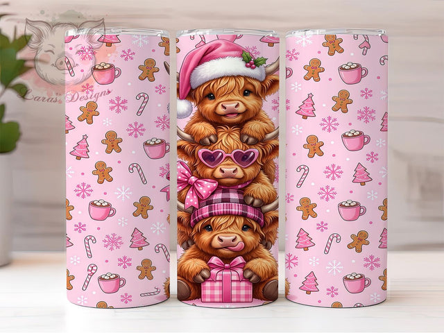 Pink Highland Calves 20oz Tumbler, Pink Highland Calves, Highland Calves PNG, Pink Highland Calf, Highland Calf PNG, Pink Calf Tumbler, Highland Calf Wrap, Calves Tumbler PNG Sublimation Lara' s Designs 