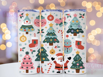 Pink Holographic Santa Tumbler, Festive Holiday Design, Christmas Santa Graphic, Shimmering Holiday Art, Cute Christmas Pattern, 20oz Tumbler, Sublimation Design Sublimation SvggirlplusArt 