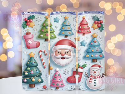 Pink Holographic Santa Tumbler, Festive Holiday Design, Christmas Santa Graphic, Shimmering Holiday Art, Cute Christmas Pattern, 20oz Tumbler, Sublimation Design Sublimation SvggirlplusArt 