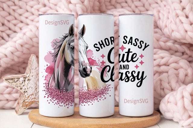 Pink Horse Tumbler Wrap 20oz Sublimation DesignSVG 