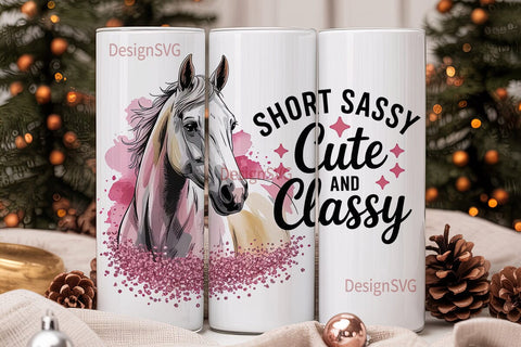 Pink Horse Tumbler Wrap 20oz Sublimation DesignSVG 