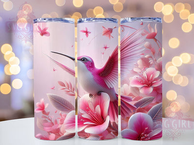Pink Hummingbird 20oz Tumbler Wrap Sublimation Design, Straight Tapered Tumbler Wrap, Hummingbird Tumbler Png, Instant Digital Download Sublimation SvggirlplusArt 
