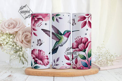 Pink Hummingbird 20oz Tumbler Wrap Sublimation sassyprint 