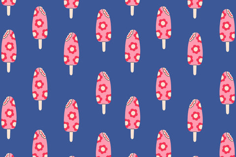Pink Ice Cream Seamless Patterns & Digital Papers Digital Pattern Rin Green 
