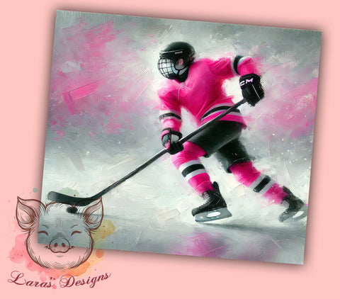 Pink Ice Hockey Sports 20oz Tumbler, Ice Hockey Sublimation, Sports Tumbler Wrap, 20oz Tumbler, Hockey Lover Gift, Pink Sports Tumbler, Ice Hockey Gift Sublimation Lara' s Designs 