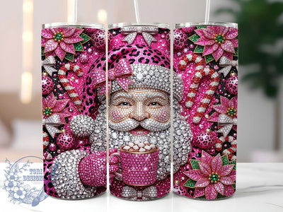 Pink Jeweled Santa 20oz Tumbler, Pink Jeweled Santa, Jeweled Santa PNG, Pink Santa Tumbler, Pink Jeweled PNG, Santa Tumbler PNG, Christmas Santa, Jeweled Xmas Santa Sublimation ToriDesigns 