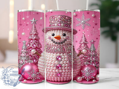Pink Jeweled Snowman 20oz Tumbler, Pink Jeweled Snowman, Jeweled Snowman PNG, Pink Snowman Tumbler, Snowman Tumbler, 20oz Tumbler Wrap, Pink Snowman PNG, Snowman Tumbler PNG Sublimation ToriDesigns 