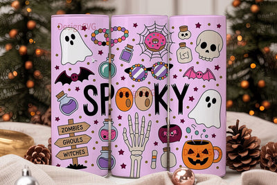 Pink Kawaii Halloween 20oz Tumbler Wrap Sublimation DesignSVG 