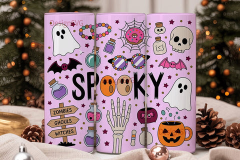 Pink Kawaii Halloween 20oz Tumbler Wrap Sublimation DesignSVG 