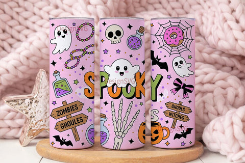 Pink Kawaii Halloween 20oz Tumbler Wrap Sublimation DesignSVG 
