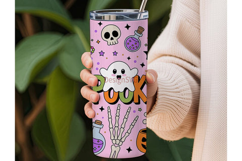 Pink Kawaii Halloween 20oz Tumbler Wrap Sublimation DesignSVG 
