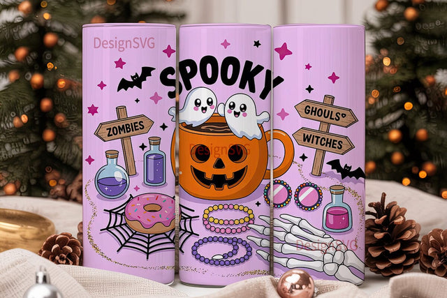Pink Kawaii Halloween 20oz Tumbler Wrap Sublimation DesignSVG 