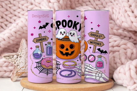 Pink Kawaii Halloween 20oz Tumbler Wrap Sublimation DesignSVG 