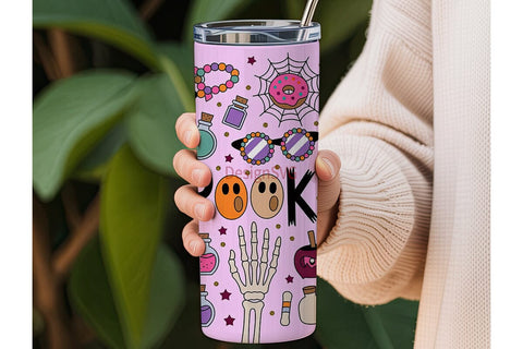 Pink Kawaii Halloween 20oz Tumbler Wrap Sublimation DesignSVG 