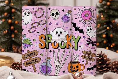 Pink Kawaii Halloween 20oz Tumbler Wrap Sublimation DesignSVG 
