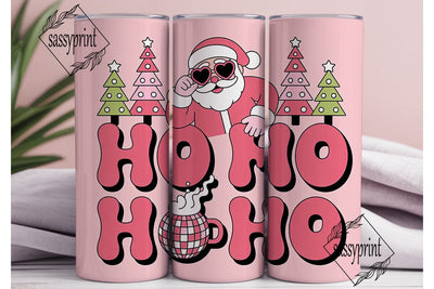 Pink Kawaii Santa 20oz Tumbler Wrap Sublimation sassyprint 