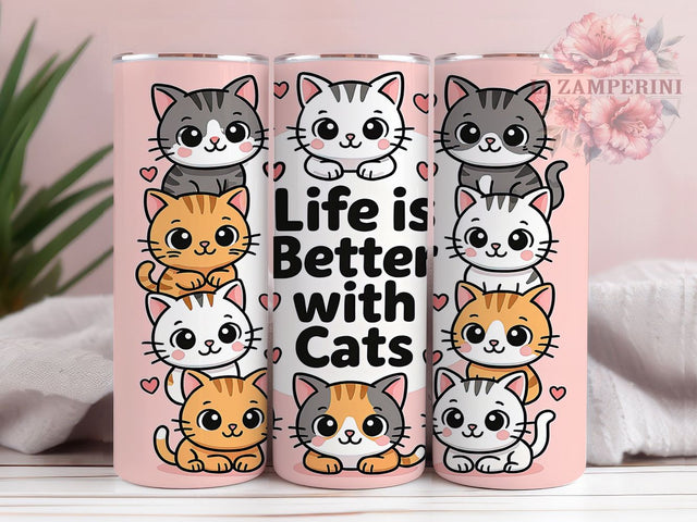 Pink Kitty Cat Mom Tumbler Wrap, Pink Kitty Design, Pet Quote Art, Feline Friend Cup, Cat Mom Gift, Cute Cat Wrap, Animal Lover Sublimation Sublimation Li Zamperini 