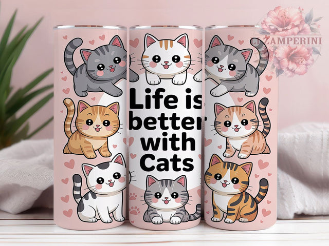 Pink Kitty Cat Mom Tumbler Wrap, Pink Kitty Design, Pet Quote Art, Feline Friend Cup, Cat Mom Gift, Cute Cat Wrap, Animal Lover Sublimation Sublimation Li Zamperini 