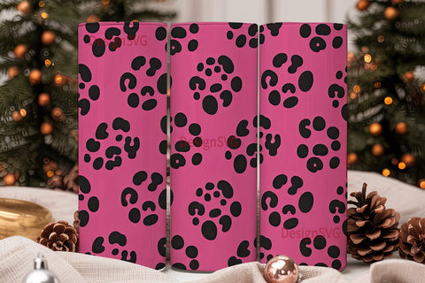Pink Leopard 20oz Tumbler Wrap Sublimation DesignSVG 