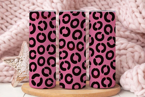 Pink Leopard 20oz Tumbler Wrap Sublimation DesignSVG 