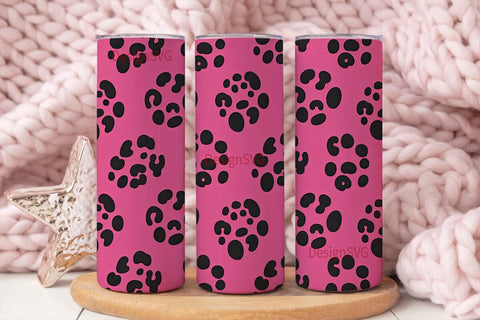 Pink Leopard 20oz Tumbler Wrap Sublimation DesignSVG 