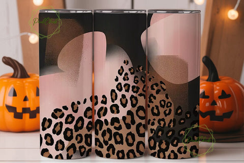 Pink Leopard 20oz Tumbler Wrap Sublimation PixelChick 