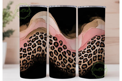 Pink Leopard 20oz Tumbler Wrap Sublimation PixelChick 