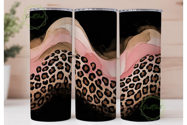 Pink Leopard 20oz Tumbler Wrap Sublimation PixelChick 