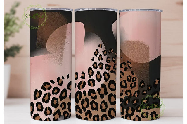 Pink Leopard 20oz Tumbler Wrap Sublimation PixelChick 