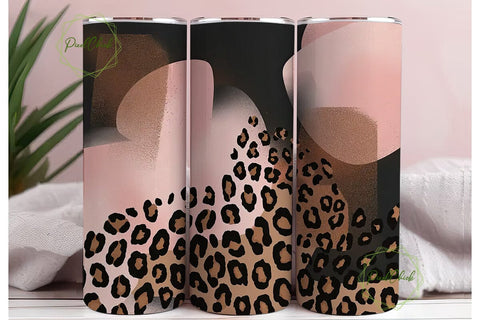 Pink Leopard 20oz Tumbler Wrap Sublimation PixelChick 