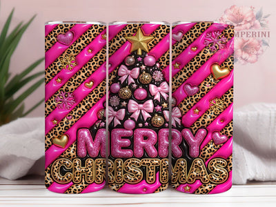 Pink Leopard Christmas 20oz Tumbler, Pink Leopard Xmas, Leopard Christmas, Pink Leopard PNG, Leopard Tumbler, Pink Leopard Tumbler, Leopard Xmas PNG, 20oz Tumbler Wrap Sublimation Li Zamperini 