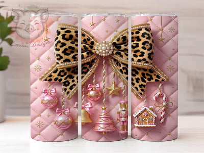Pink Leopard Christmas 20oz Tumbler, Pink Leopard Xmas, Leopard Christmas, Pink Leopard PNG, Leopard Tumbler, Pink Leopard Tumbler, Leopard Xmas PNG, 20oz Tumbler Wrap Sublimation Lara' s Designs 