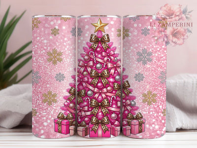 Pink Leopard Christmas Tree 20oz Tumbler, Pink Leopard Tree, Xmas Cheetah Wrap, Pink Christmas PNG, Leopard Tree Tumbler, Coquette Xmas Sub, Glam Christmas Wrap, Animal Print Tree Sublimation Li Zamperini 