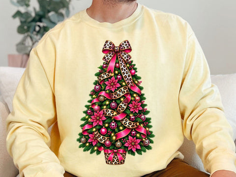 Pink Leopard Christmas Tree Clipart PNG SVG artprintfile 