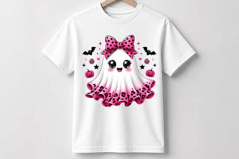 Pink Leopard Ghost PNG, Cute Coquette Halloween Sublimation SVG BillahCrafts 